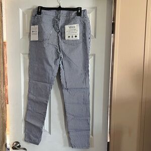 Etica Eco-Friendly Navy and White Striped Pants